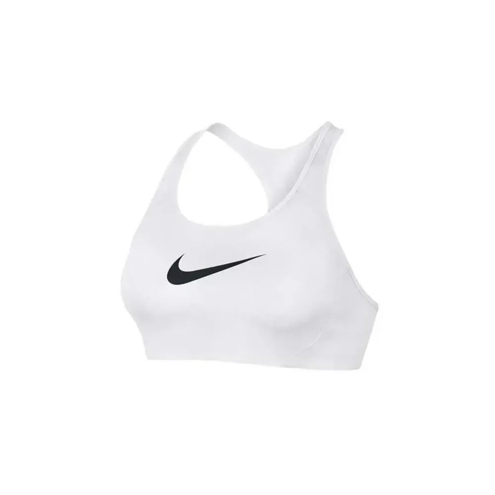 New Nike Training Dri-FIT Swoosh Padded Sports Bra White Racerback Strap Sz M